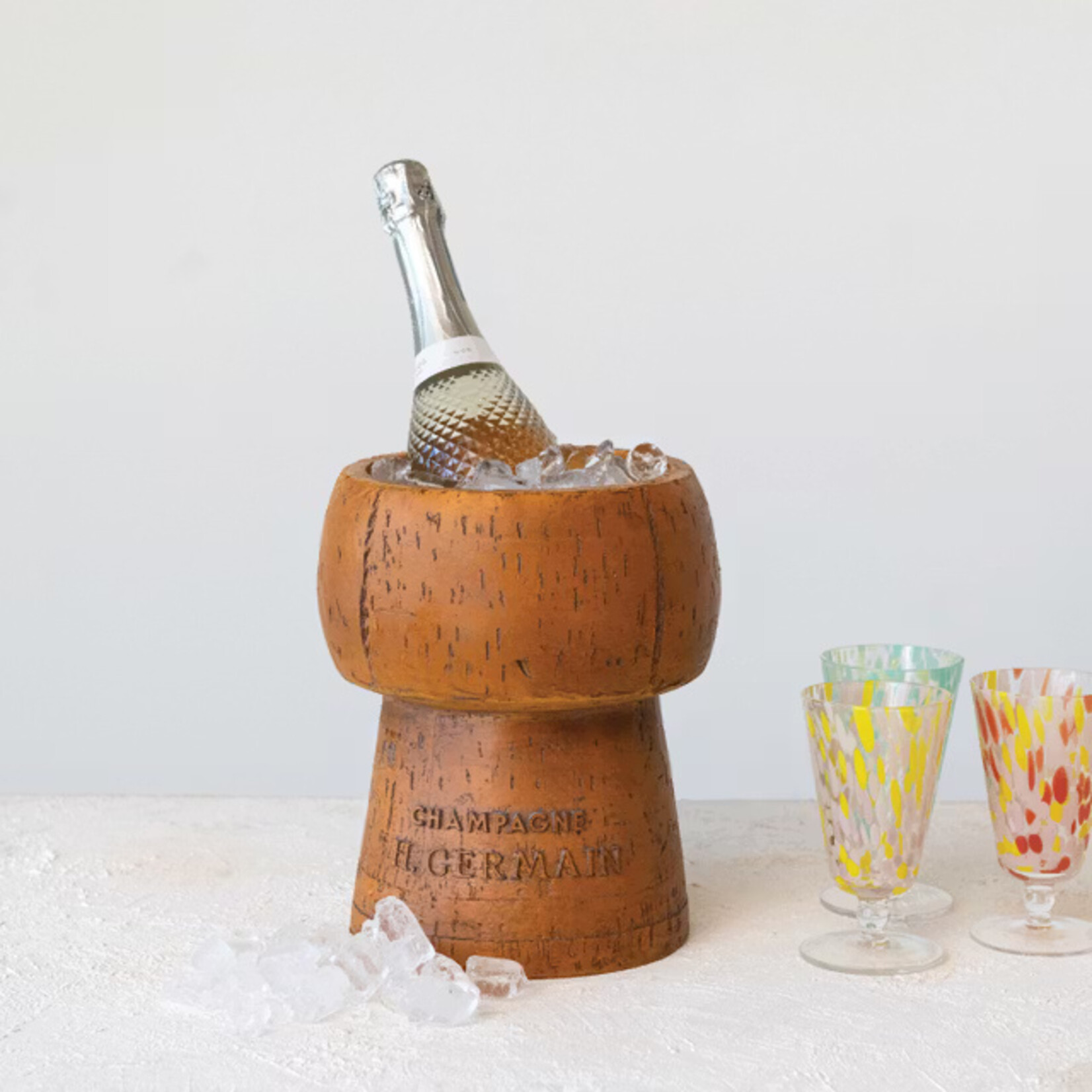 Creative Co-Op Vintage Reproduction Resin Cork Shaped Ice Bucket