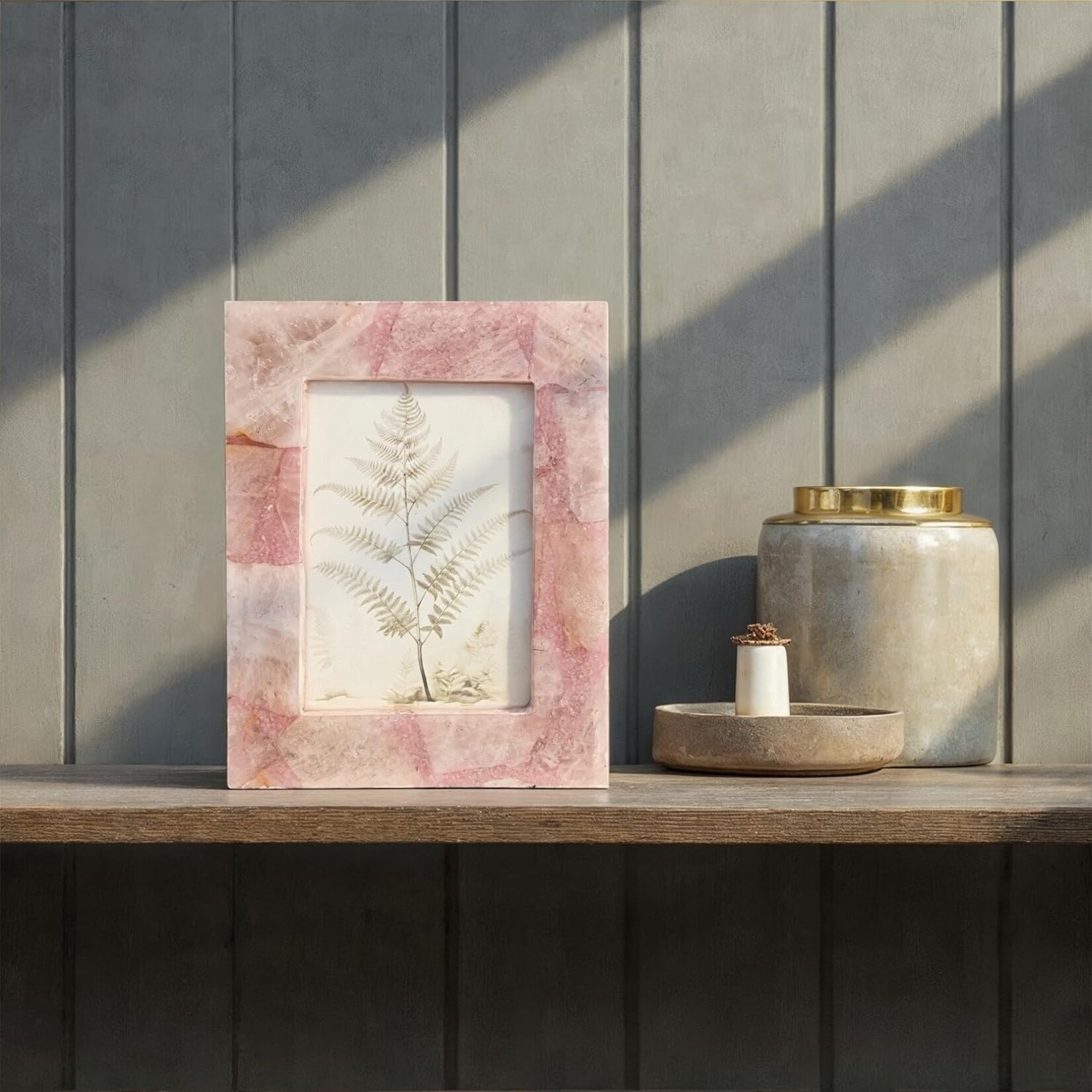 Creative Co-Op Pink Agate Photo Frame- 5x7