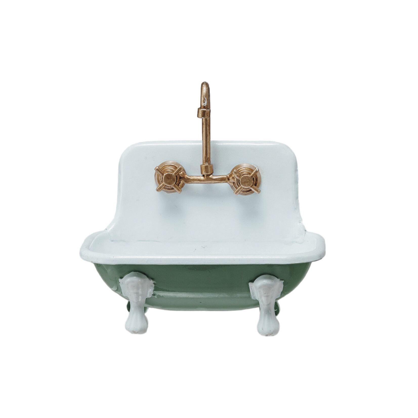 Creative Co-Op Metal Sink Shaped Soap Dish w/ Faucet