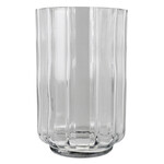 Tall Glass Ribed Cylinder Vase