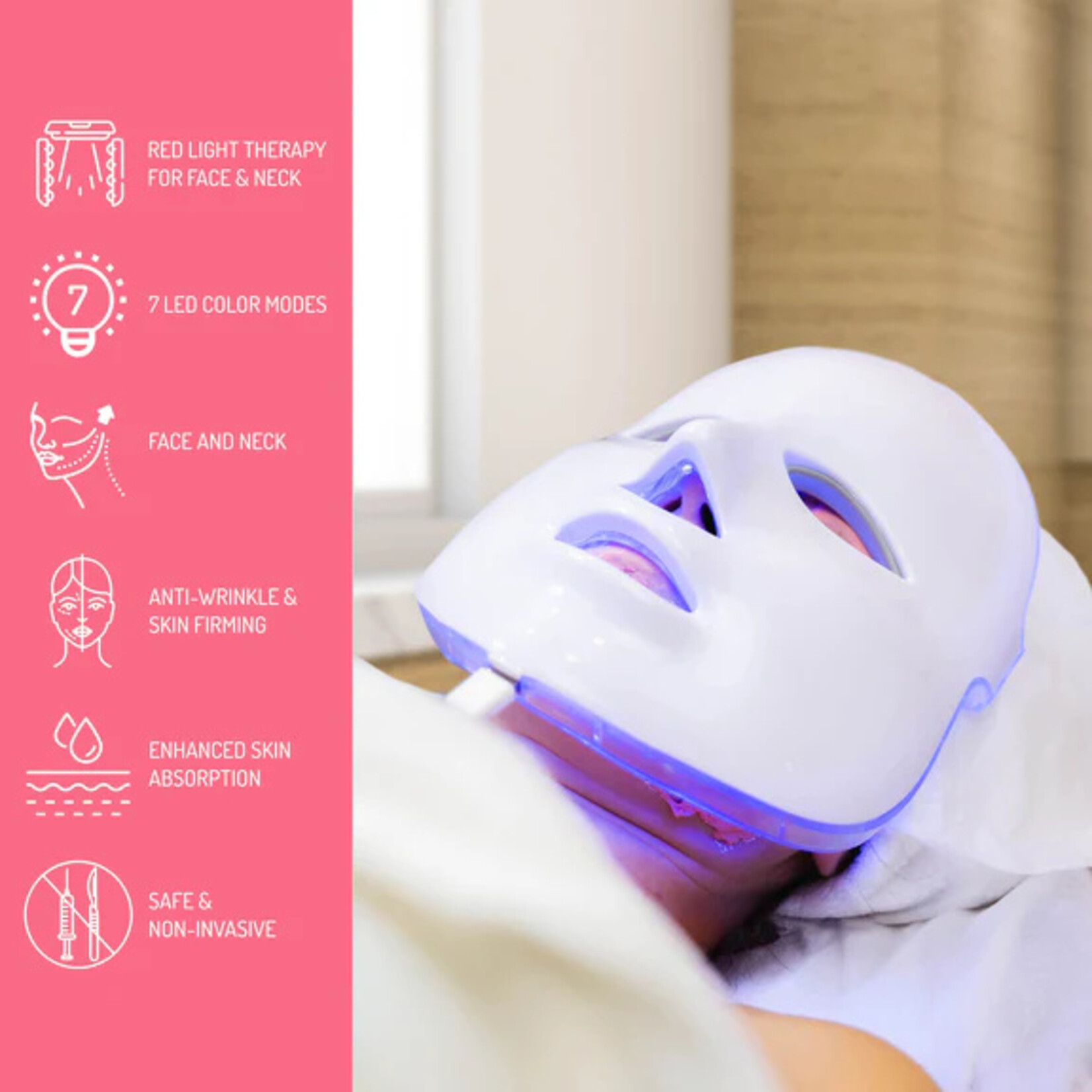 Pursonic Red light Therapy Face Mask 7 Lights