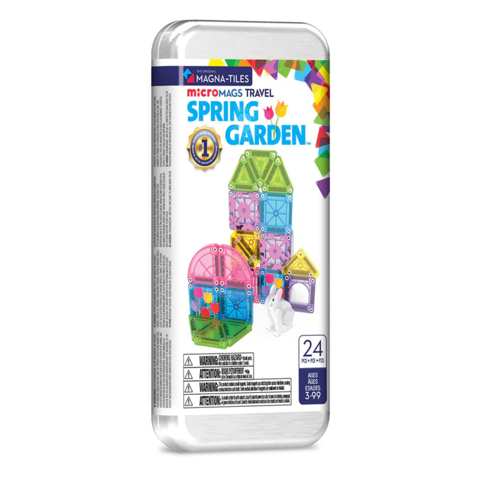 Magna-Tiles Magna-Tiles Spring Garden MicroMAGS 24 Piece Travel Set