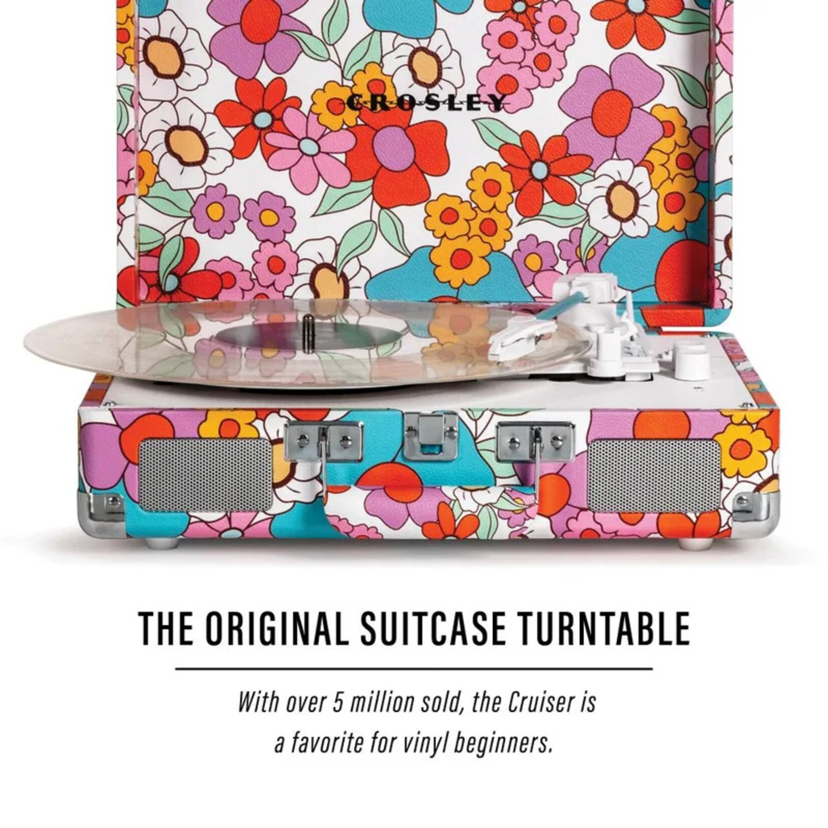 Deer Park Cruiser Plus Portable Turntable with Bluetooth In/Out- Groovy Floral
