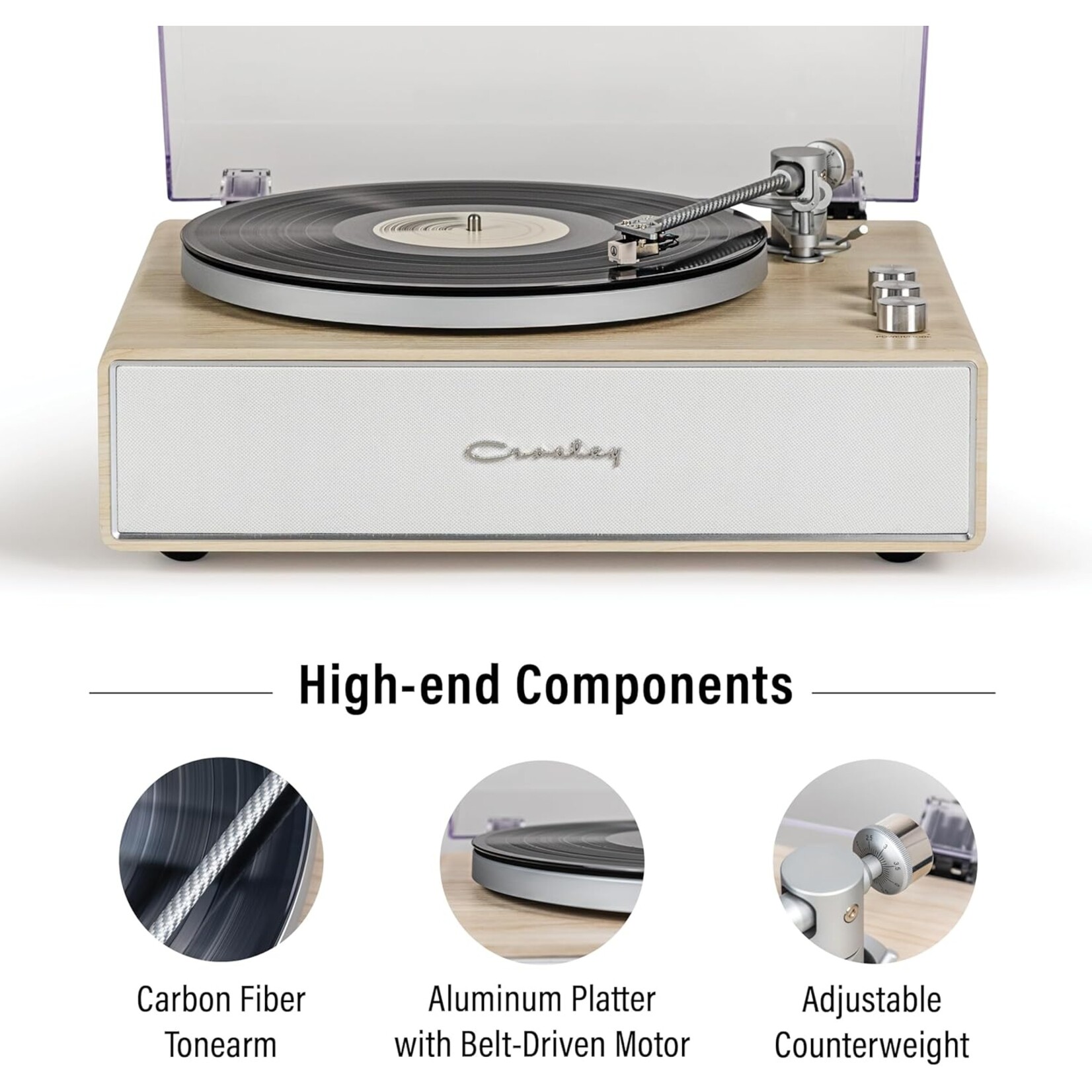 Deer Park Stave Record Player- Natural