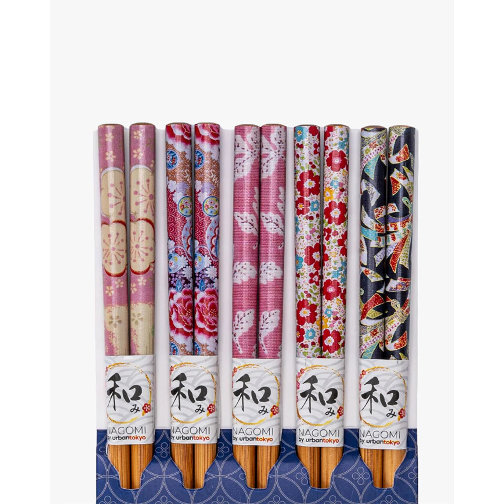 Urban Tokyo 5 Piece Chopsticks Set Floral Pattern
