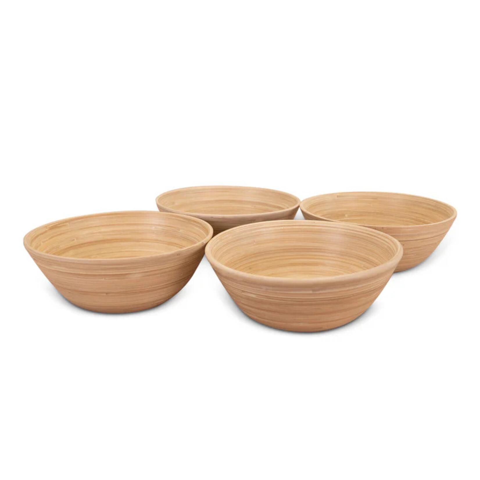 KitchenSupply Bamboo Salad Bowl 8" SET OF 4 Natural