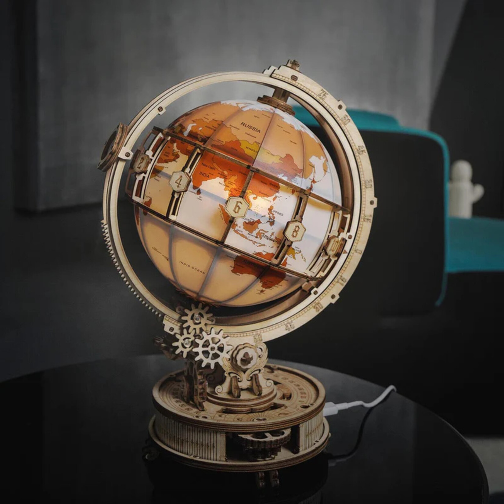 Rolife Rolife Luminous Globe 3D Wooden Puzzle w/Lights