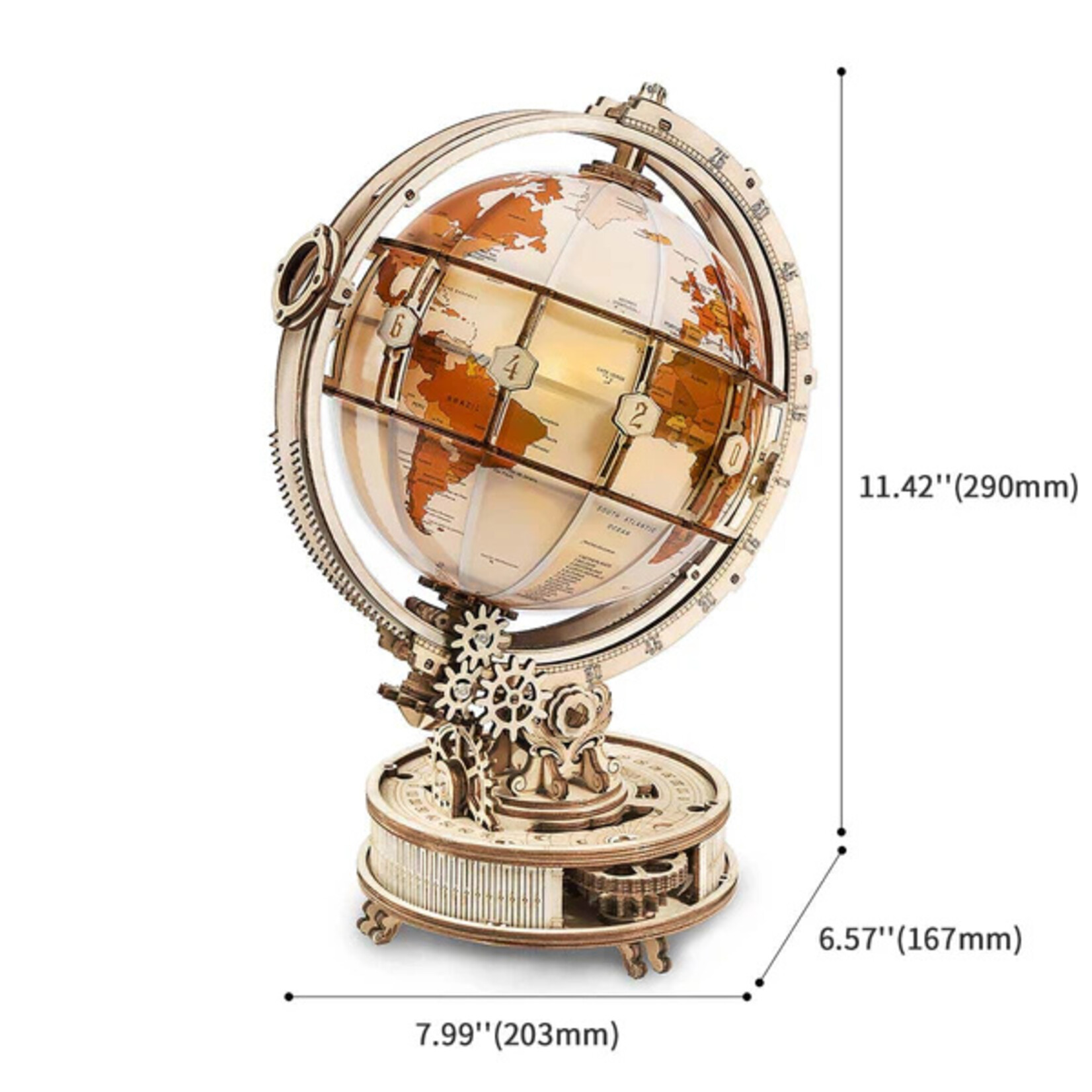 Rolife Rolife Luminous Globe 3D Wooden Puzzle w/Lights