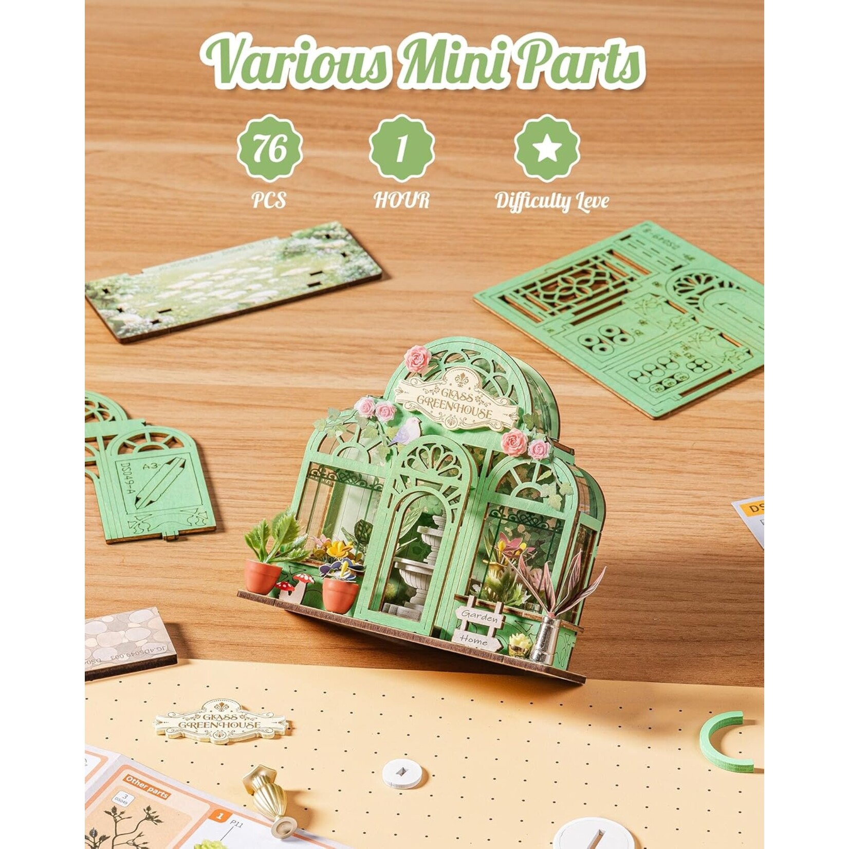 Rolife Rolife DIY Miniature House - Green Fountain Garden