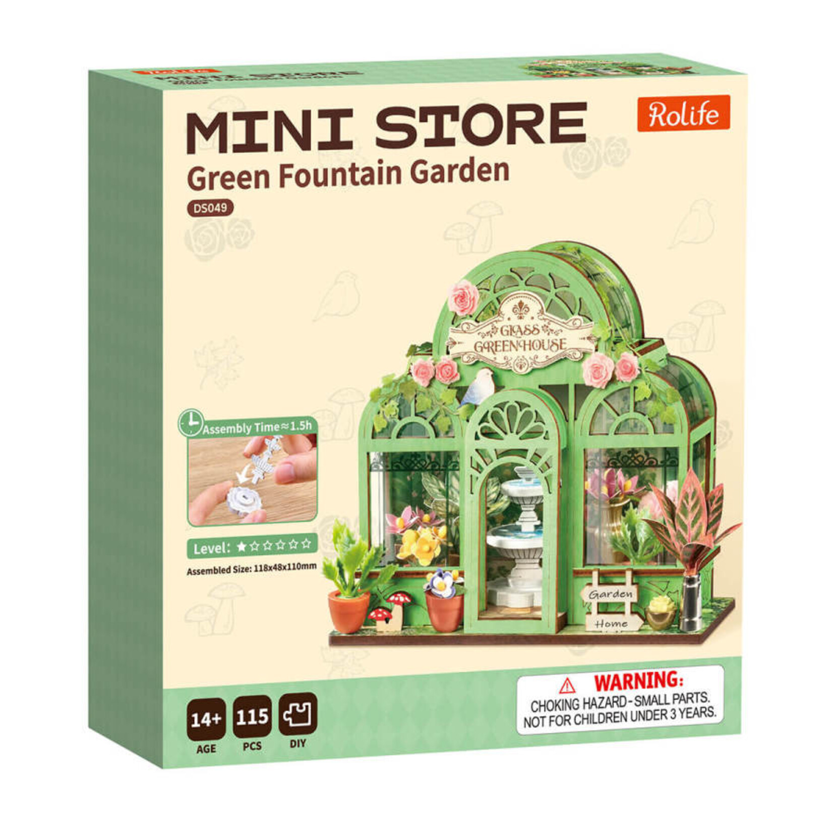 Rolife Rolife DIY Miniature House - Green Fountain Garden