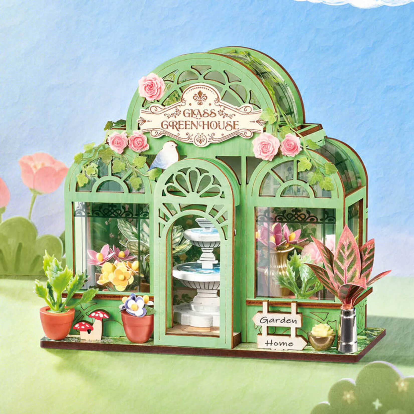 Rolife Rolife DIY Miniature House - Green Fountain Garden