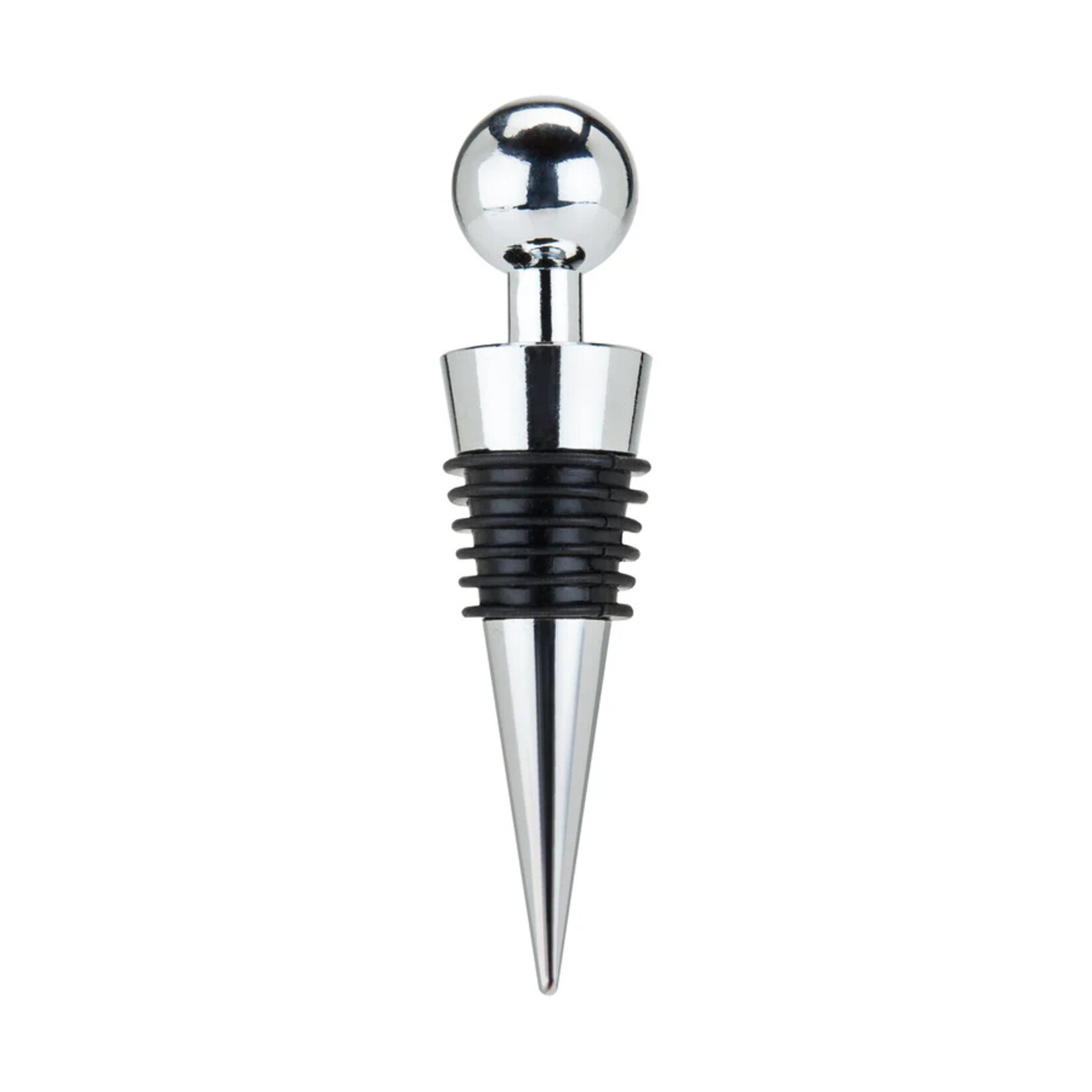 TRUE Brands Sphere Chrome Bottle Stopper