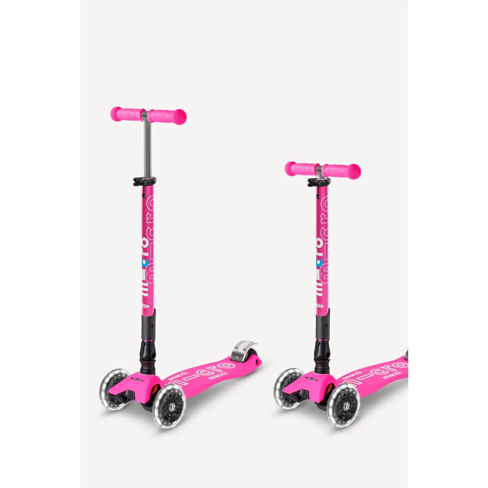 Micro Kickboard Micro Maxi Deluxe Foldable LED Scooter- Ultra Pink