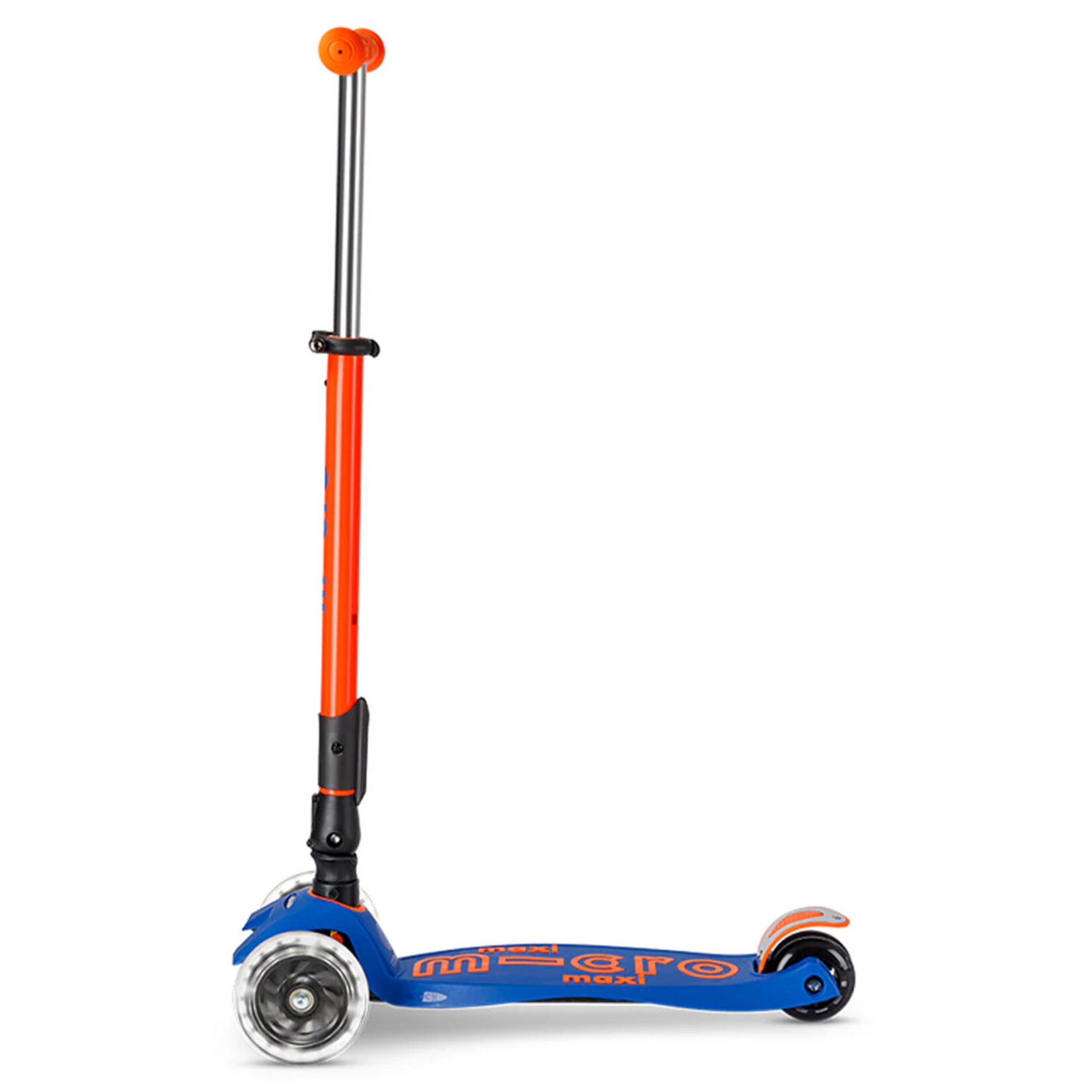 Micro Kickboard Micro Maxi Deluxe Foldable LED Scooter- Neon Blaze Orange