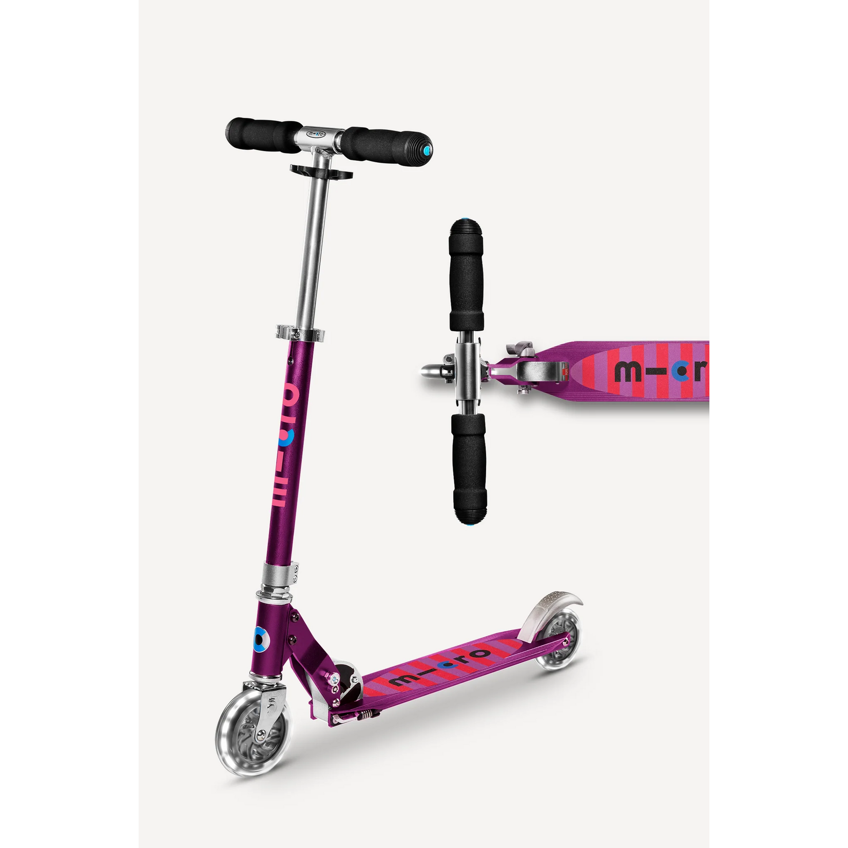 Micro Kickboard Micro Sprite LED Scooter- Purple Stripe