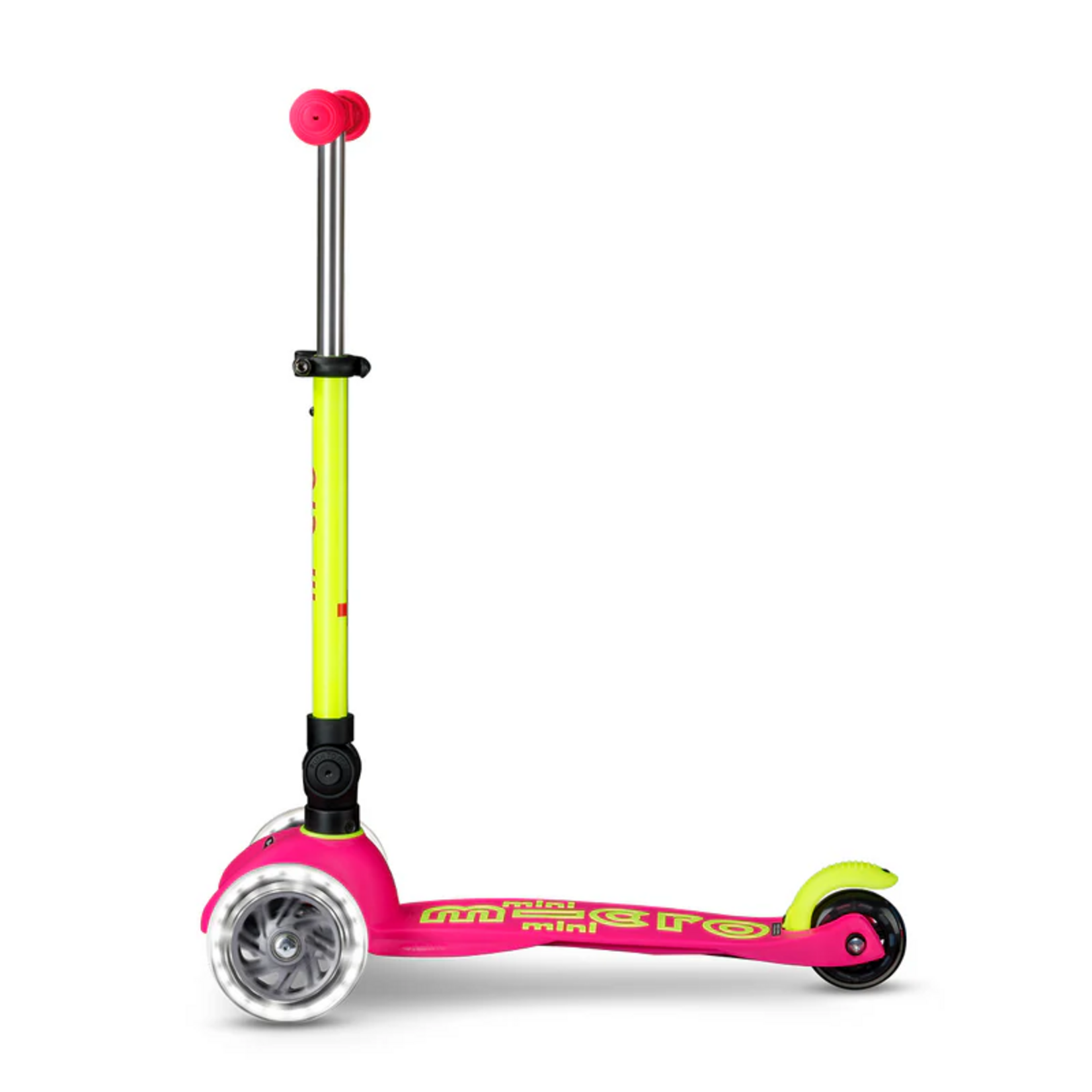 Micro Kickboard Micro Mini Deluxe Foldable LED Scooter- Neon Flamingo Yellow