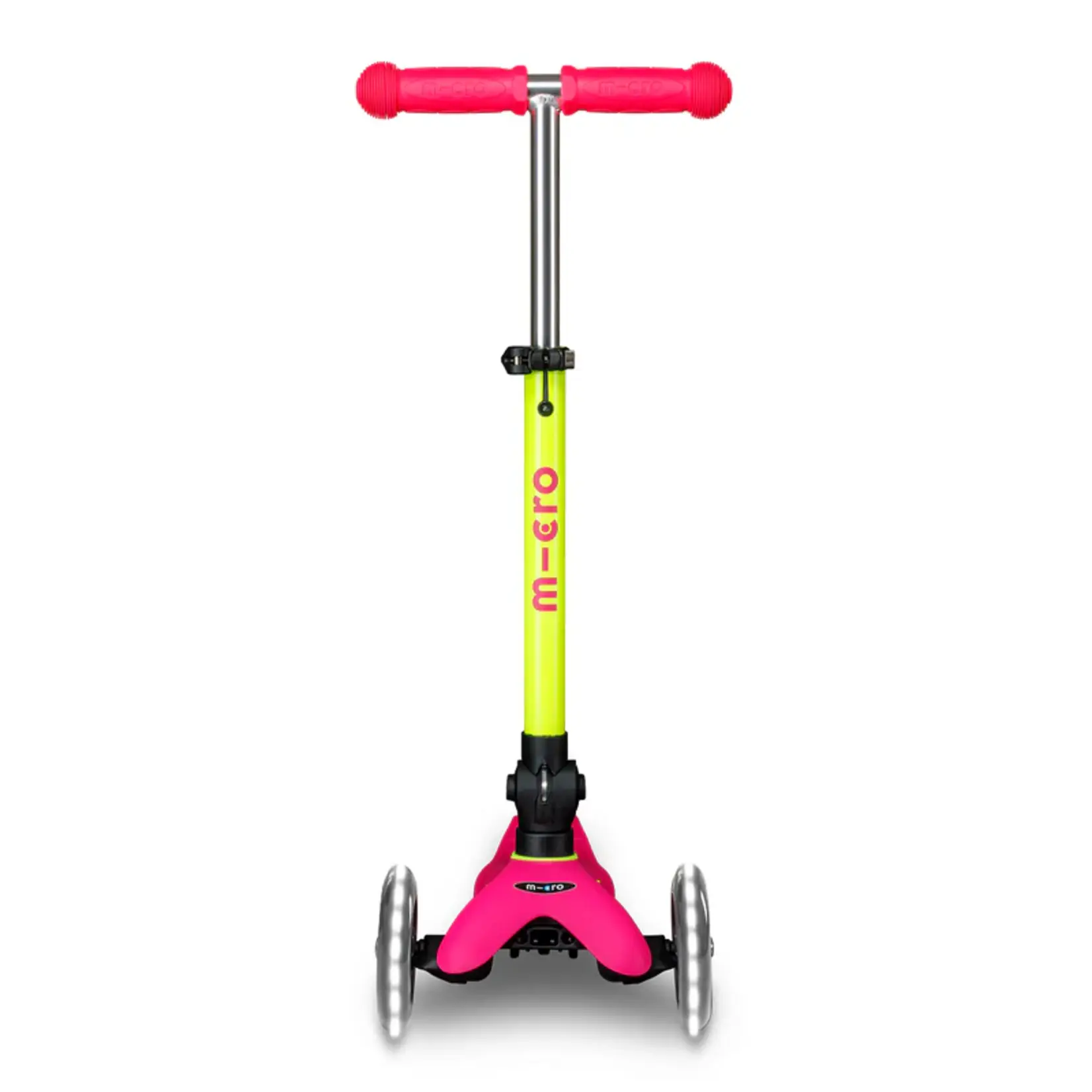 Micro Kickboard Micro Mini Deluxe Foldable LED Scooter- Neon Flamingo Yellow