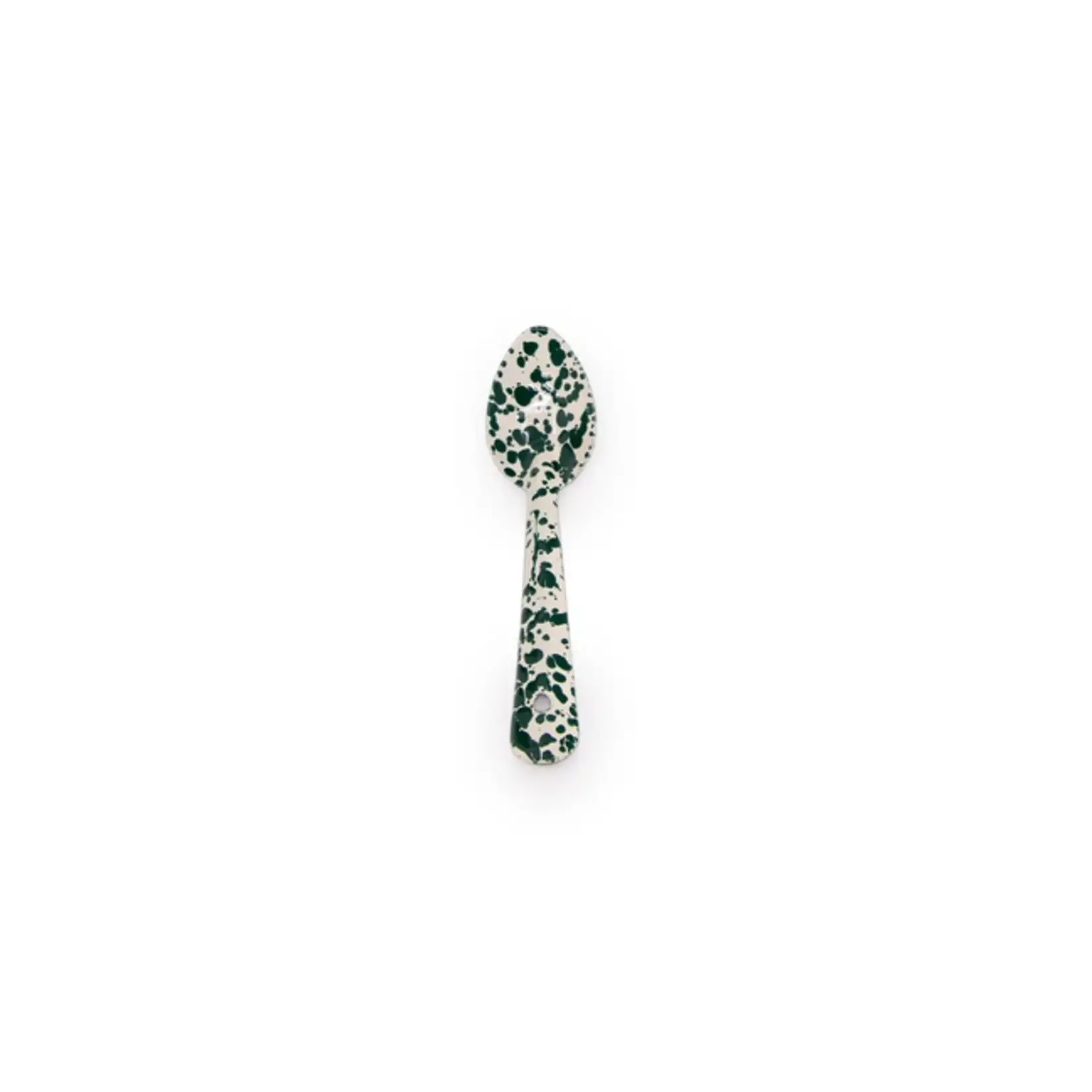 Crow Canyon Home CCH Splatter Enamel Small Spoon- Green & Cream