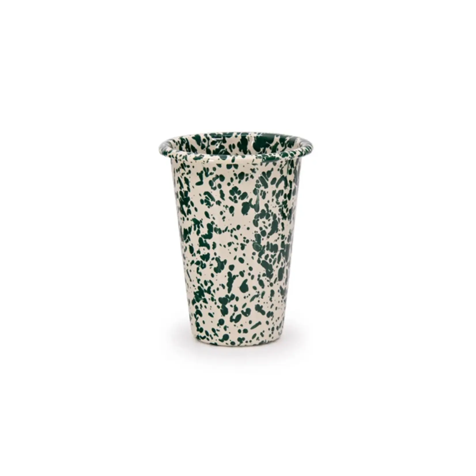 Crow Canyon Home CCH Splatter Enamel Tumbler- 14oz Green & Cream