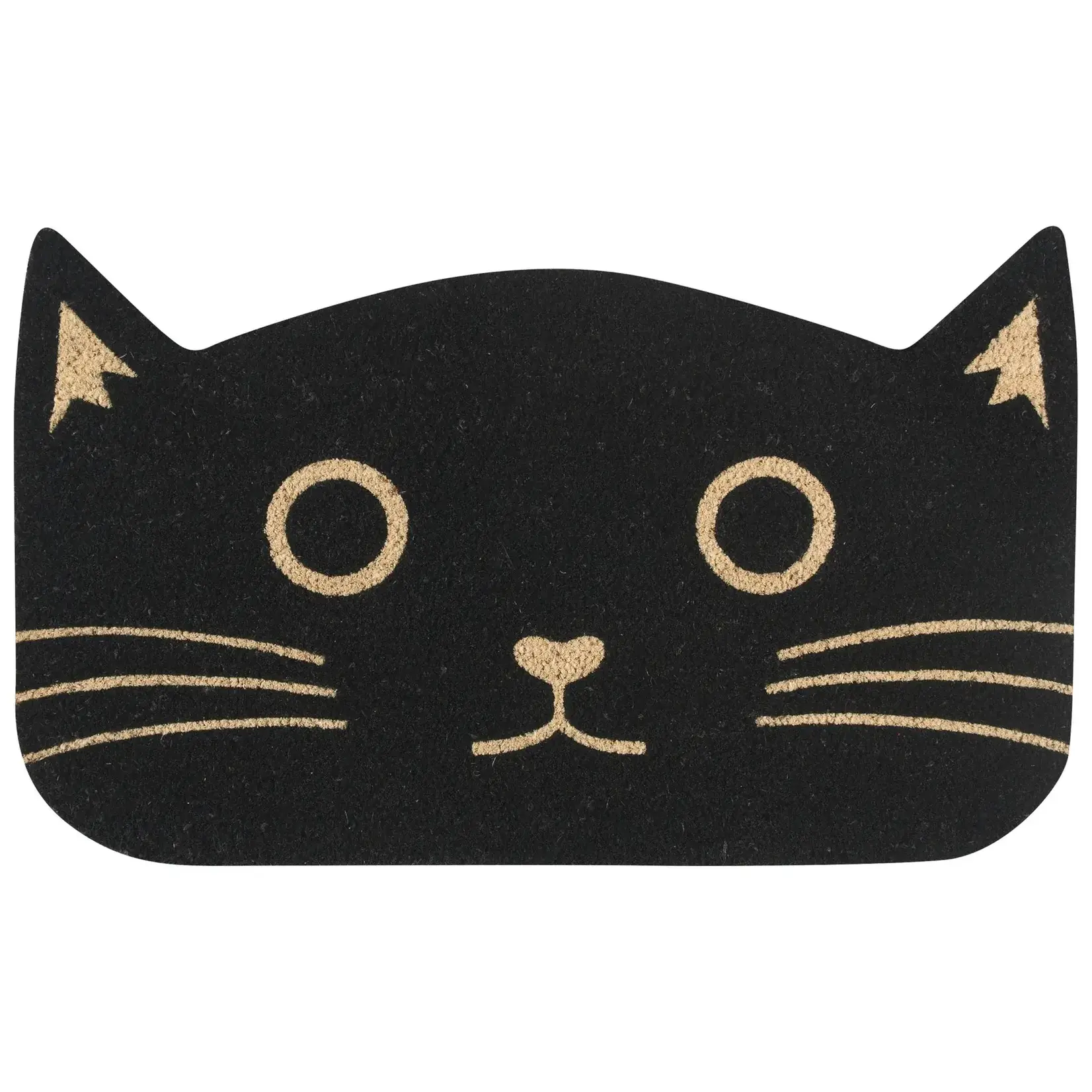 Now Designs Black Cat Shaped Coir Fibre Doormat