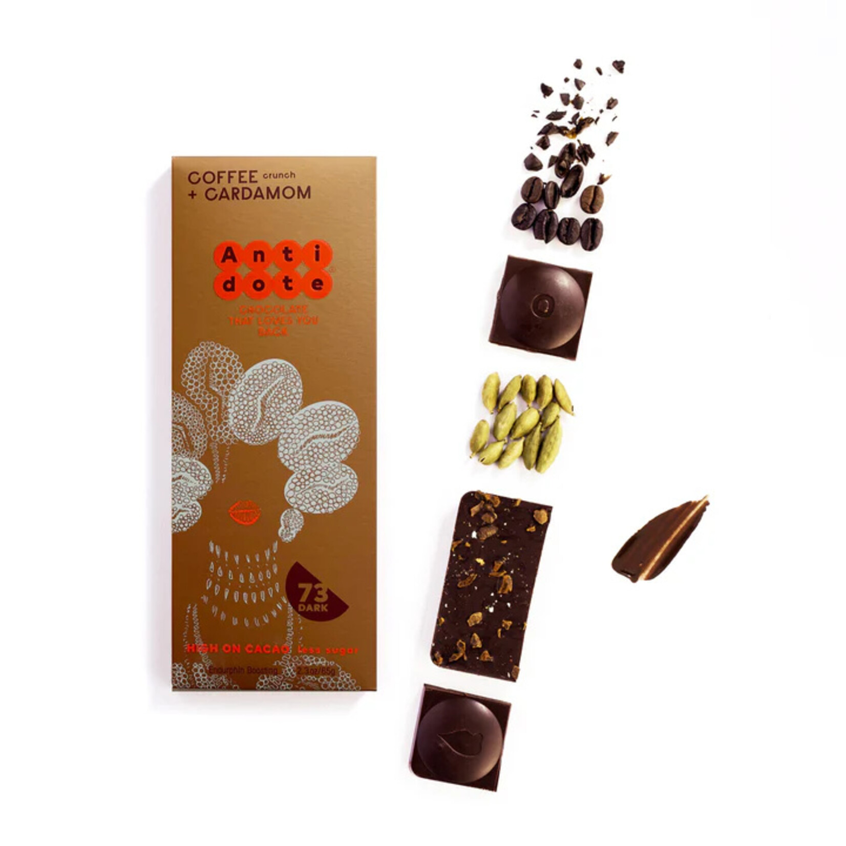 Antidote Chocolate Kakia Dark Chocolate Bar Coffee + Cardamom