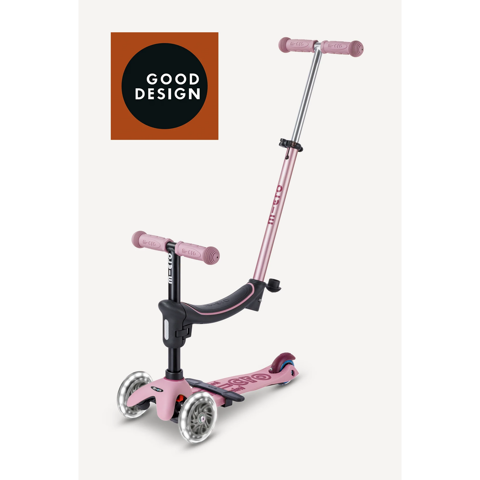 Micro Kickboard Micro Mini Rock & Go LED Scooter- Dusty Rose