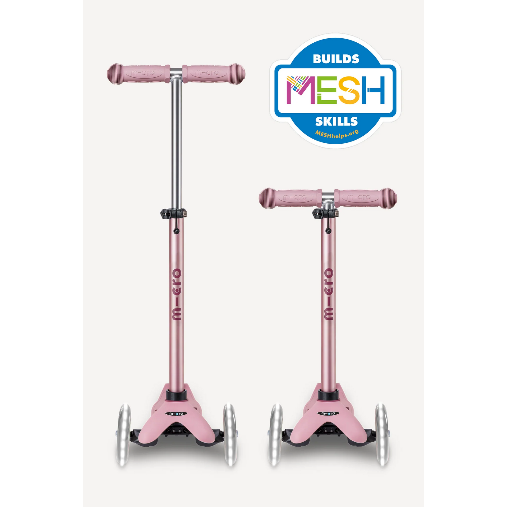 Micro Kickboard Micro Mini Rock & Go LED Scooter- Dusty Rose