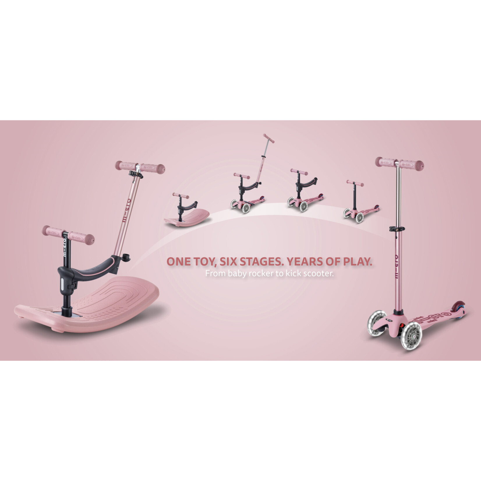 Micro Kickboard Micro Mini Rock & Go LED Scooter- Dusty Rose