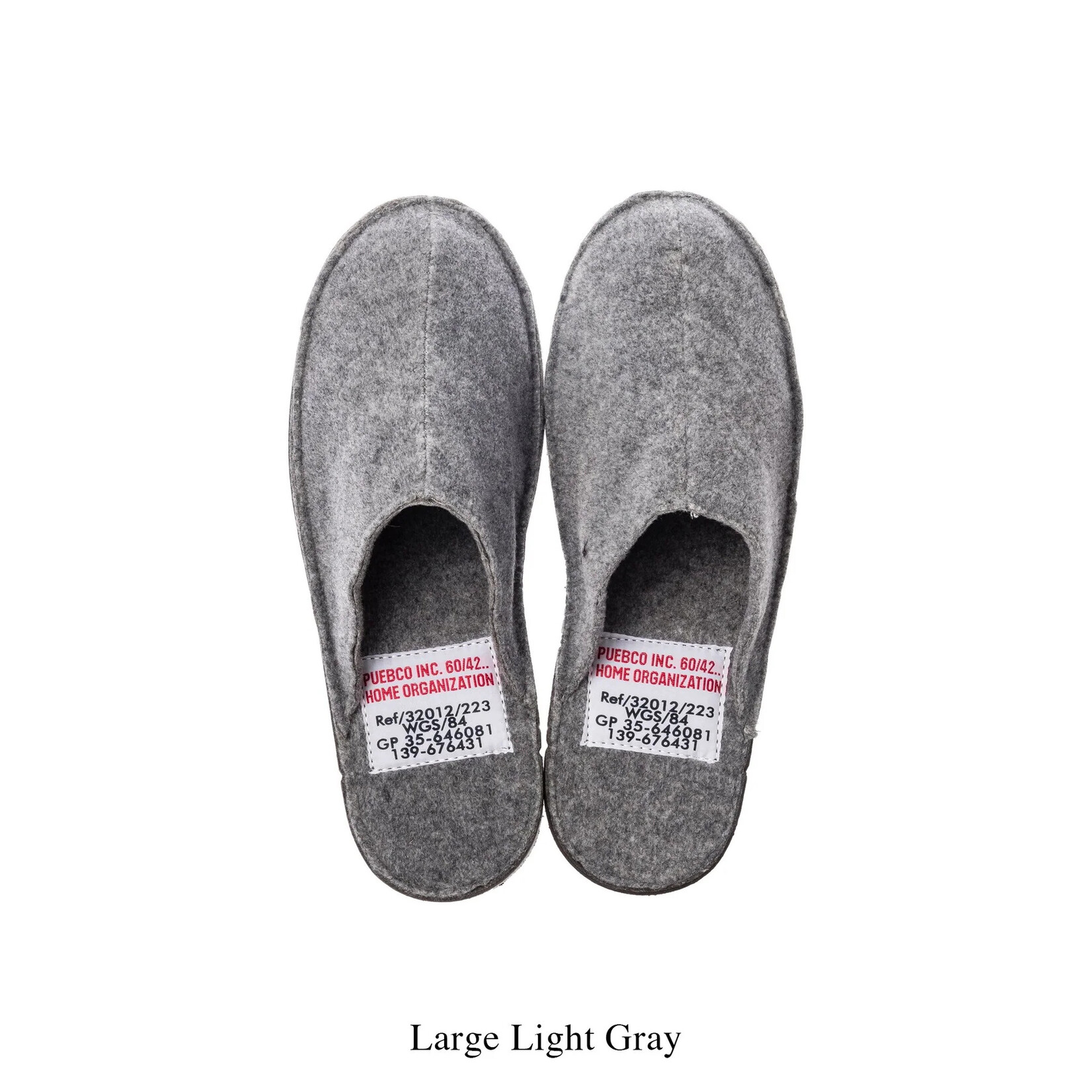 Puebco Light Gray House Slippers - Large
