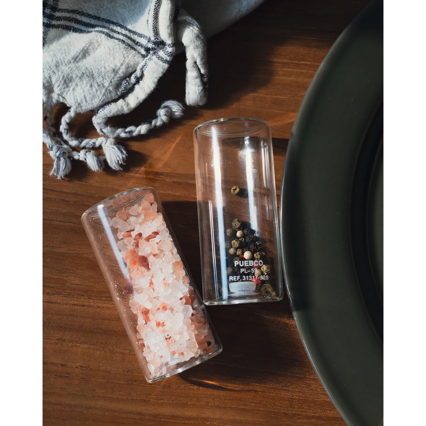 Puebco Clear Glass Salt & Pepper Shaker Set