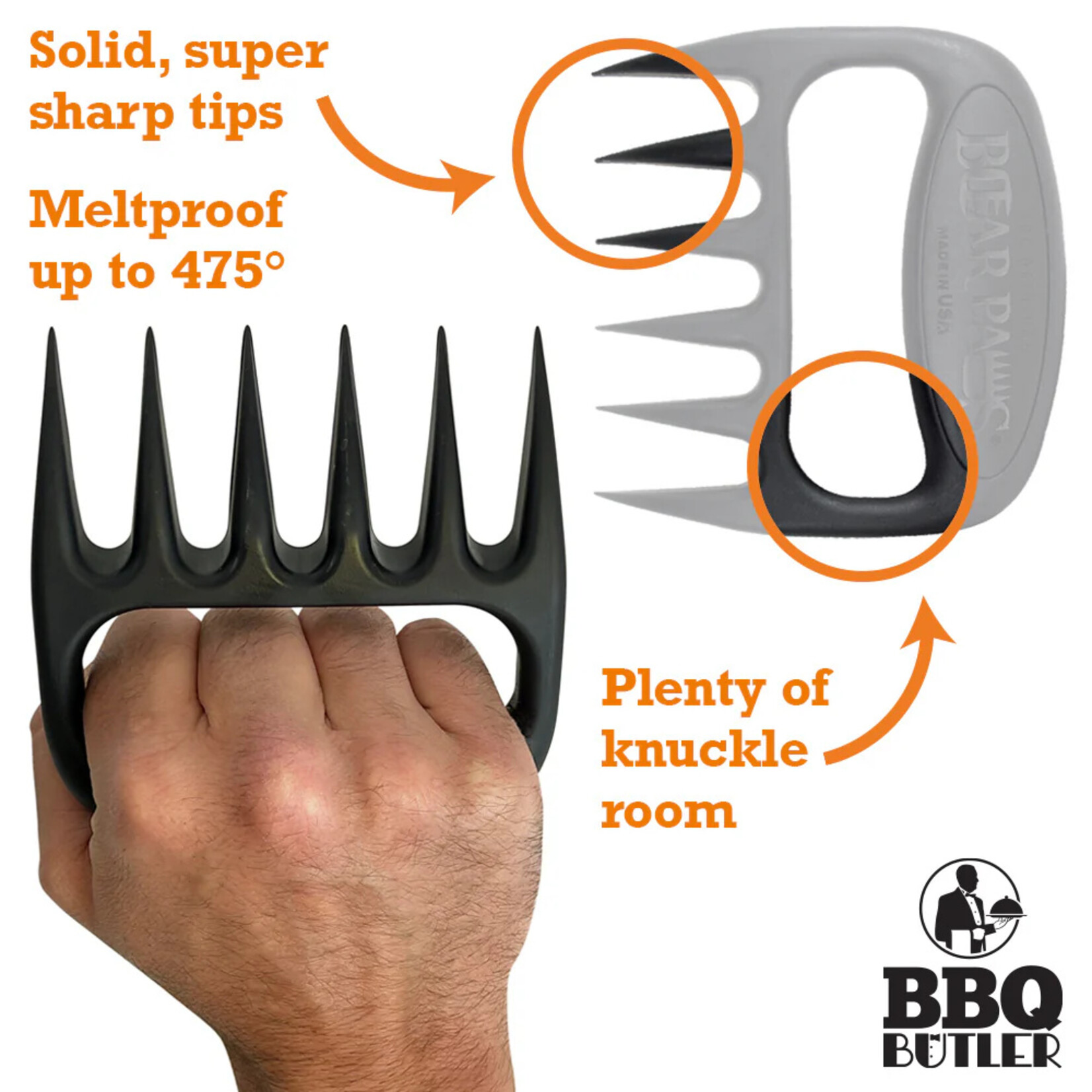 The BBQ Butler Bear Paw Meat Shredders- Black