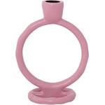 Creative Co-Op Enameled Aluminum Circle Taper Holder - Pink