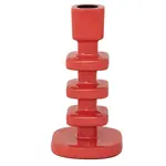 Creative Co-Op Enameled Aluminum Taper Holder - Coral