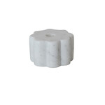 Creative Co-Op Marble Scalloped Taper Holder - White