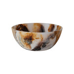 Creative Co-Op Marbled Resin Bowl - Brown & Cream