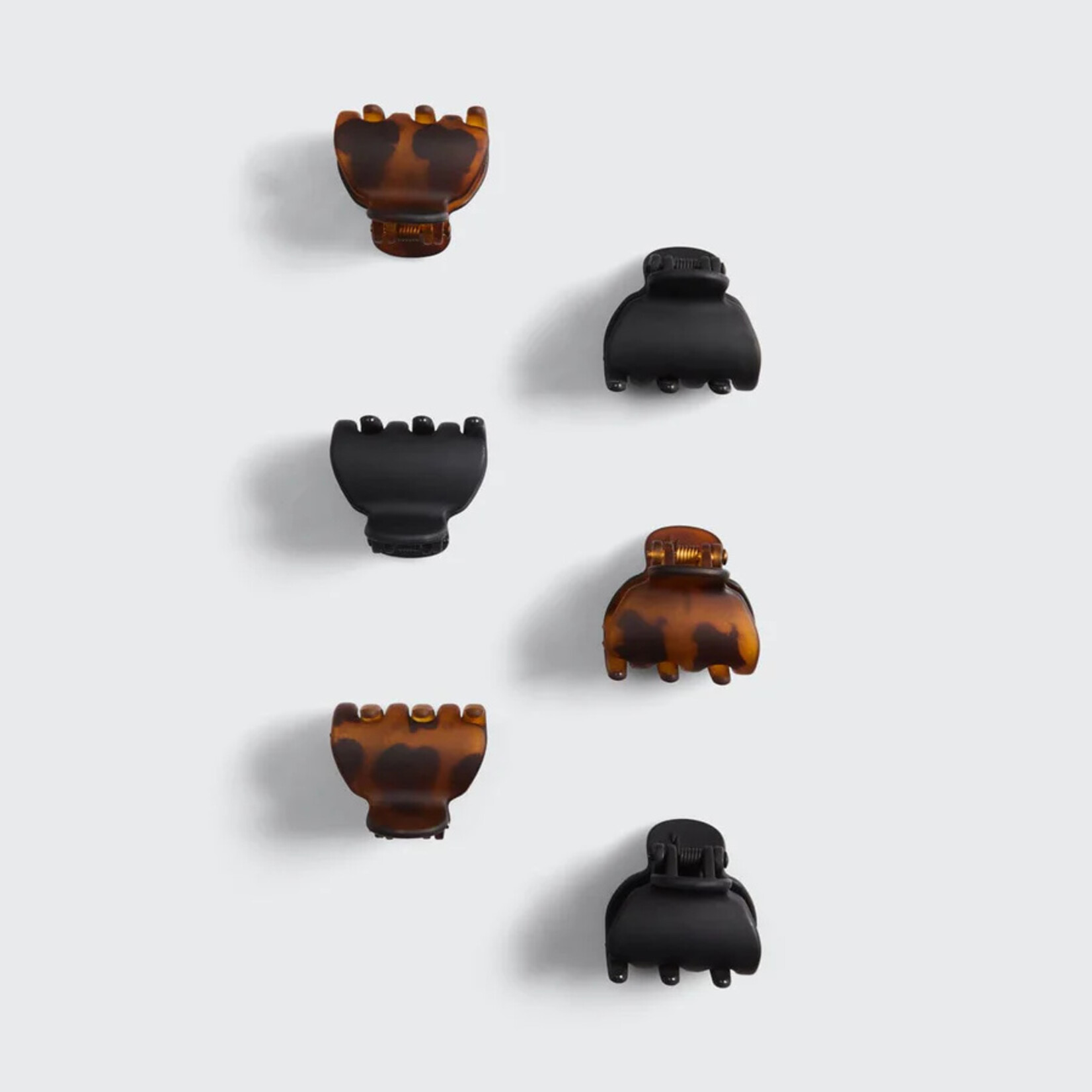 KITSCH Reycled Plastic X-Small Claw Clip 6pc- Black & Tort