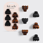 KITSCH Reycled Plastic X-Small Claw Clip 6pc- Black & Tort