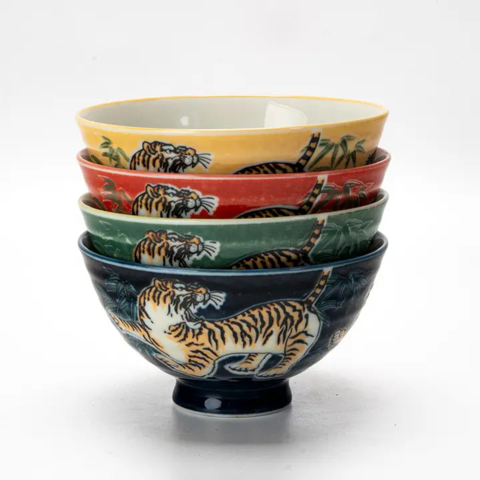 Urban Tokyo Tiger Rice Bowl Set of 4