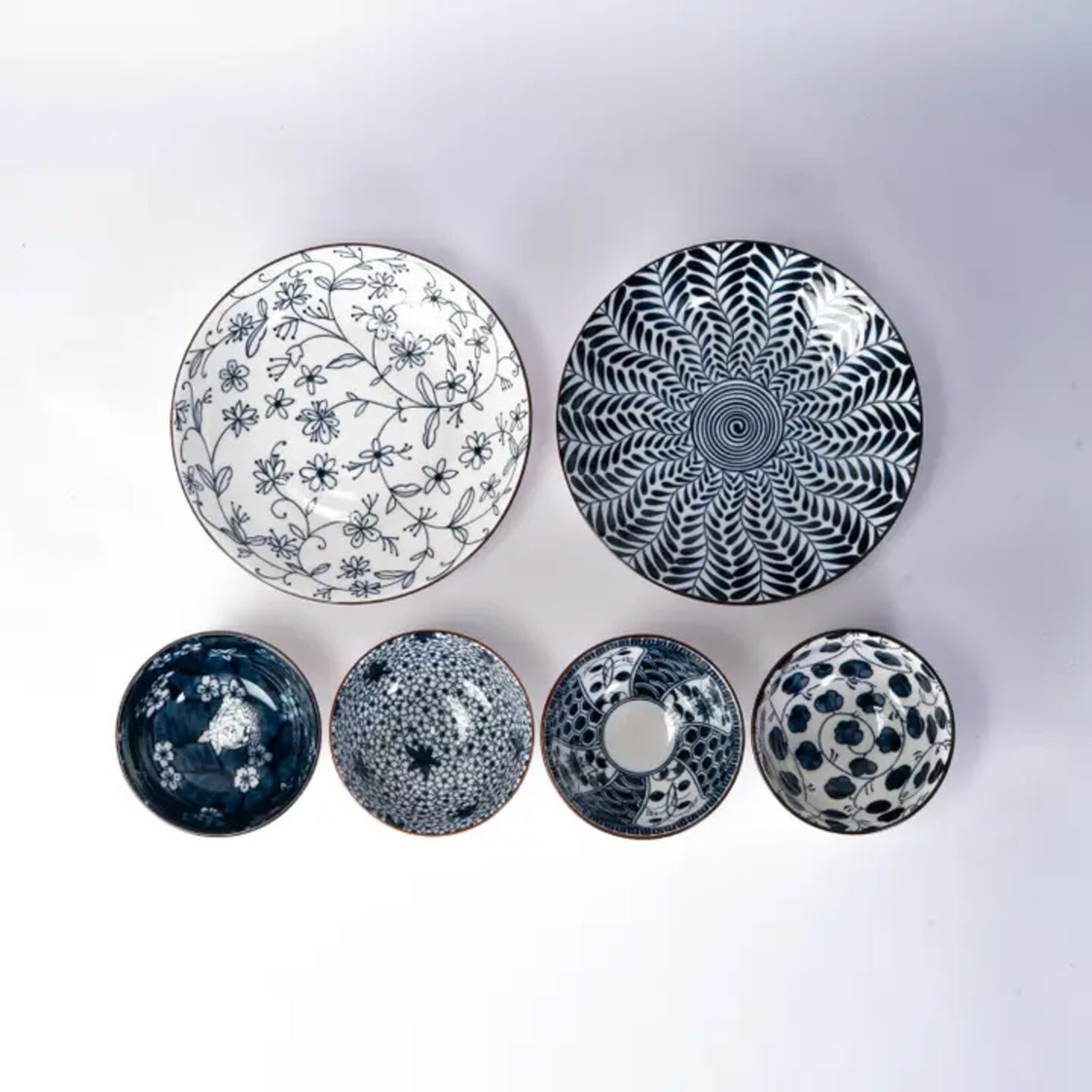 Urban Tokyo Nippon Blue SET OF 6 Bowls and Plates