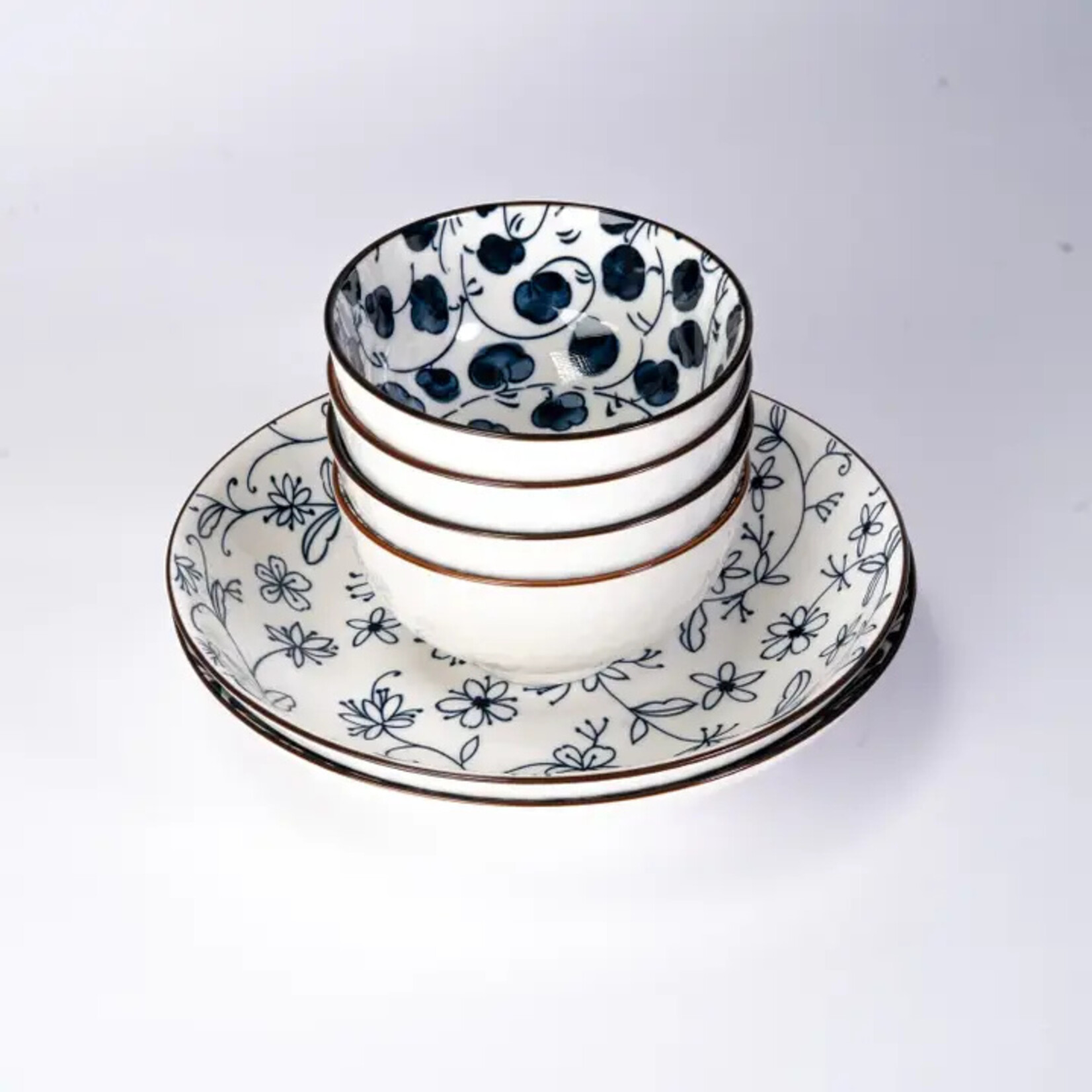 Urban Tokyo Nippon Blue SET OF 6 Bowls and Plates