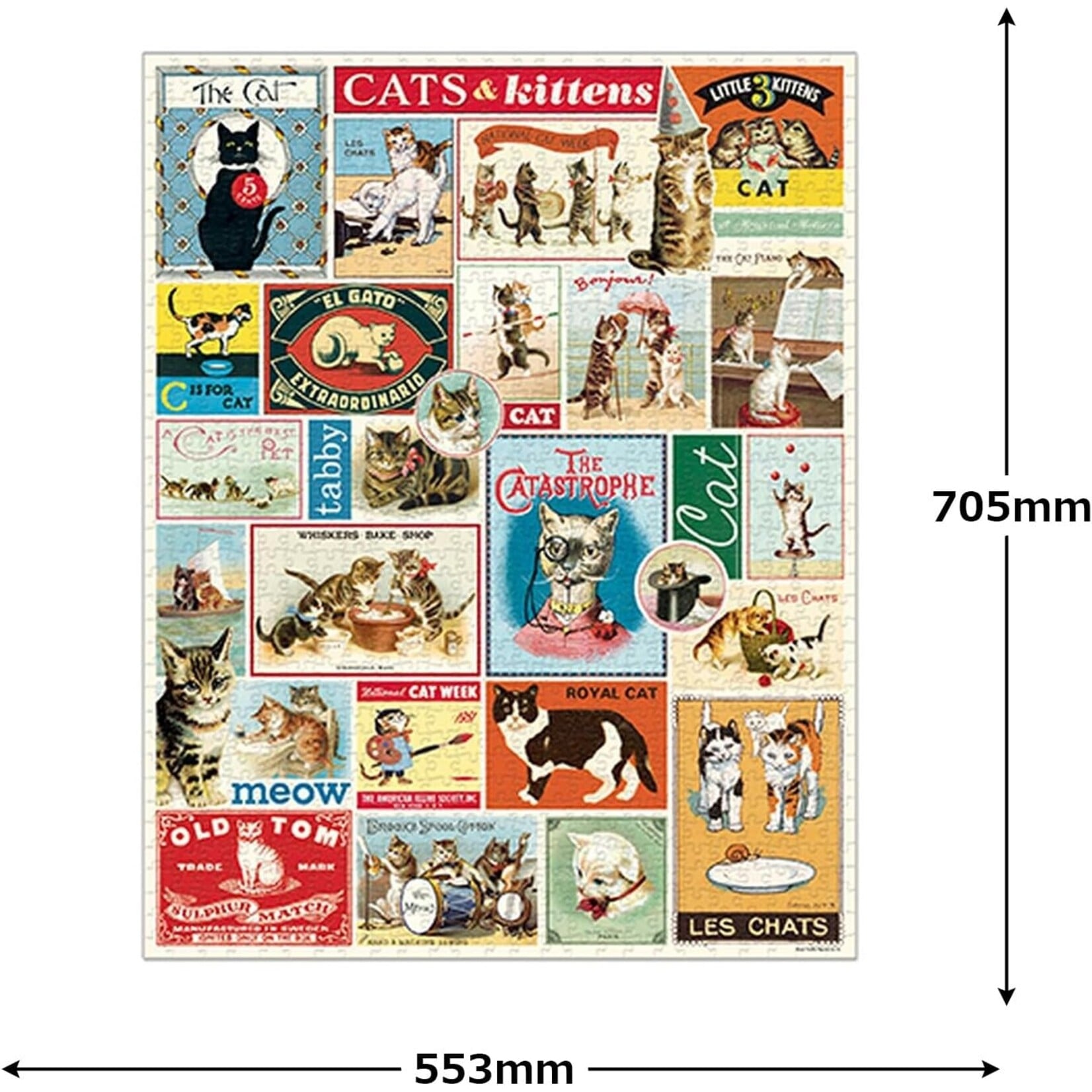 Cavallini Papers Cats & Kittens 1000pc Puzzle