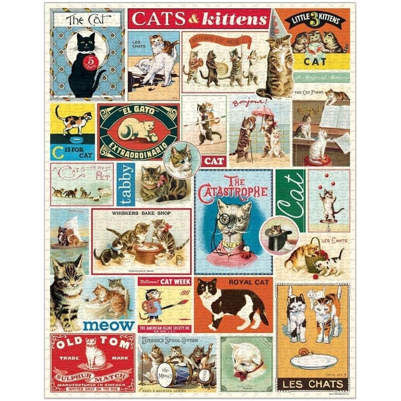 Cavallini Papers Cats & Kittens 1000pc Puzzle
