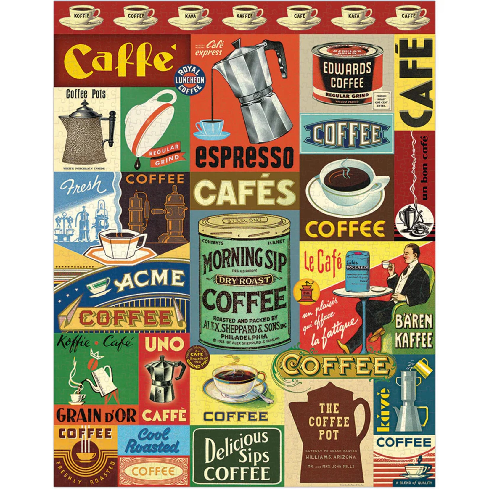 Cavallini Papers Coffee 1000pc Puzzle