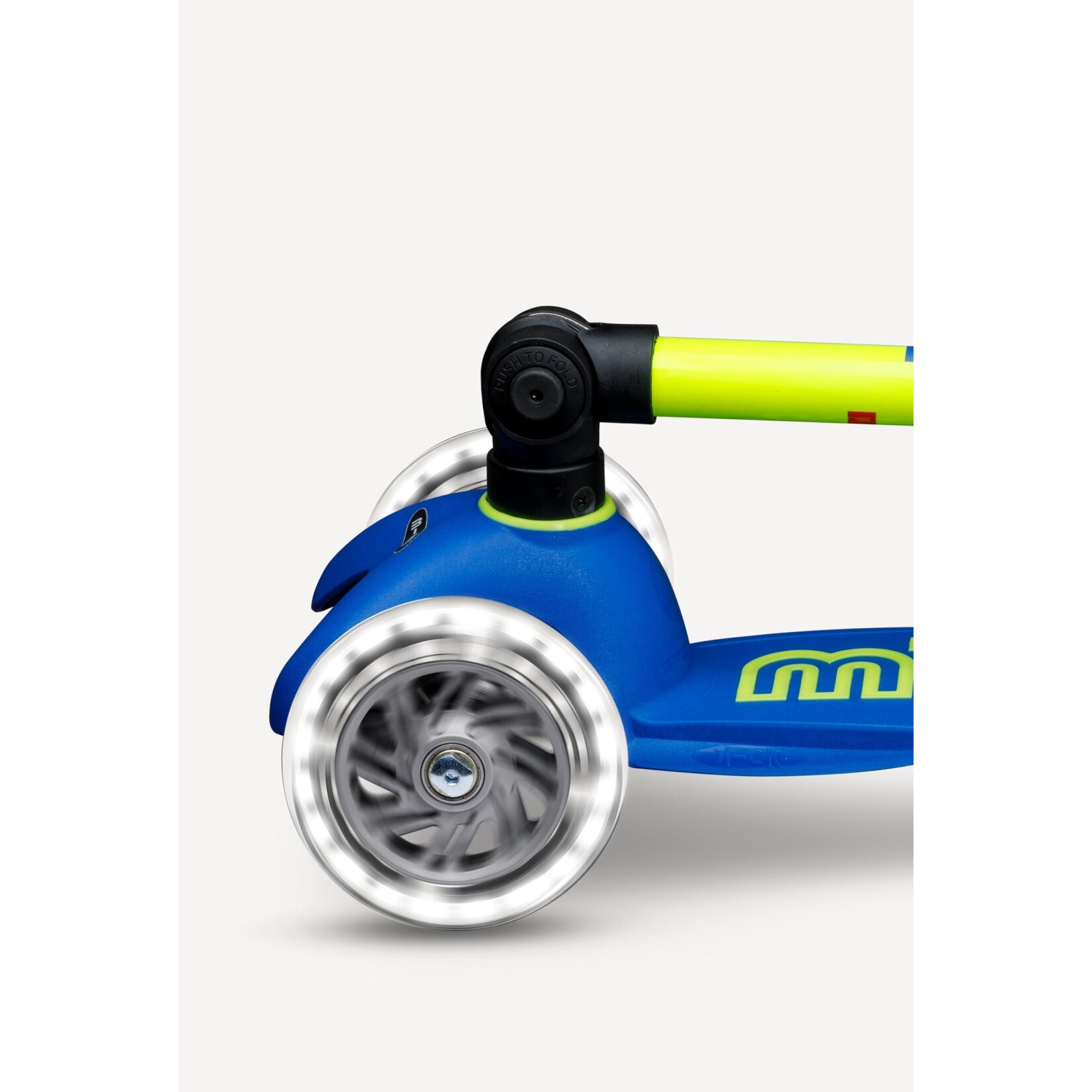 Micro Kickboard Micro Mini Foldable LED Scooter- Neon Canary Yellow/ Blue