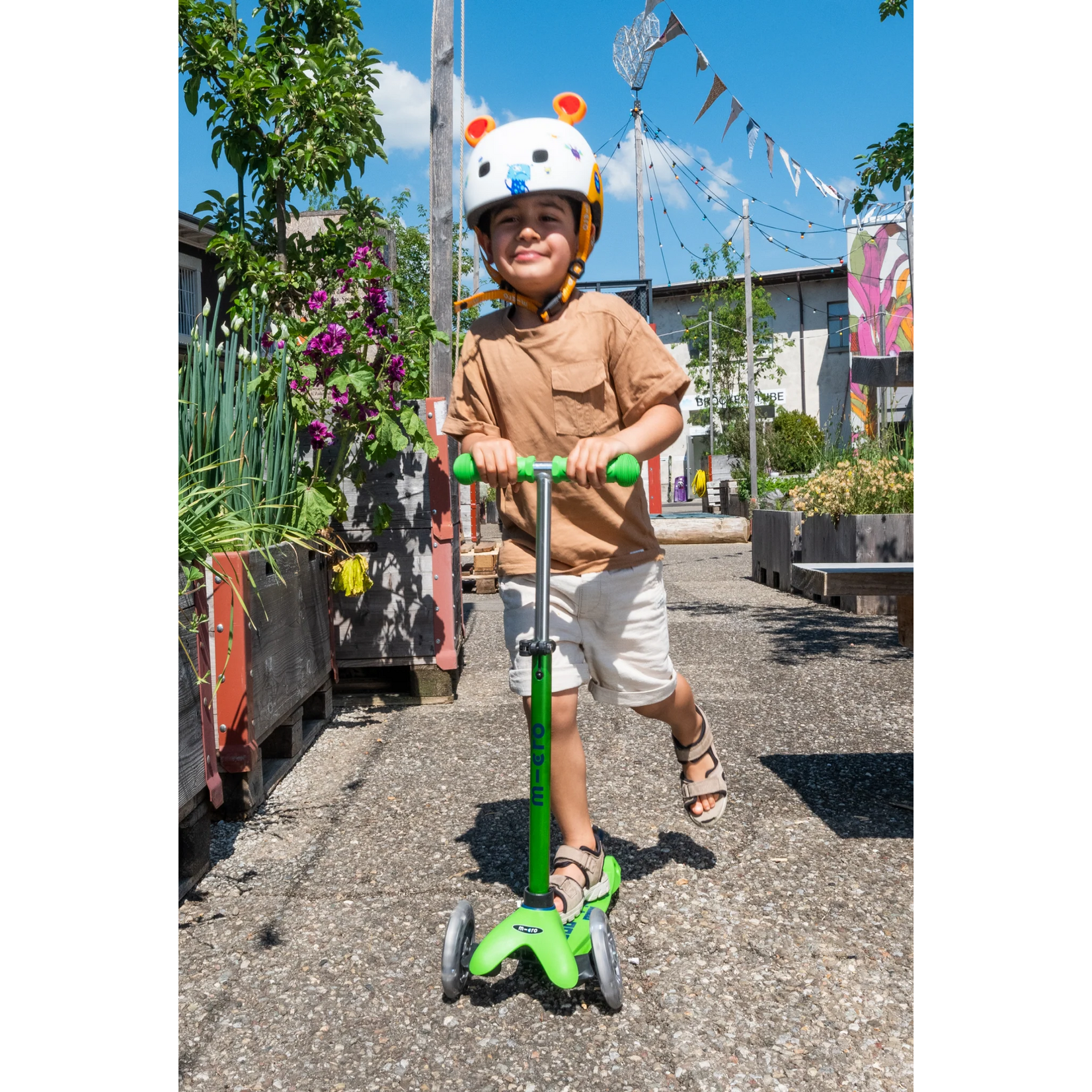 Micro Kickboard Micro Mini LED Scooter- Green/ Blue