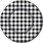 Boston International Buffalo Check Black Round Dinner Plate