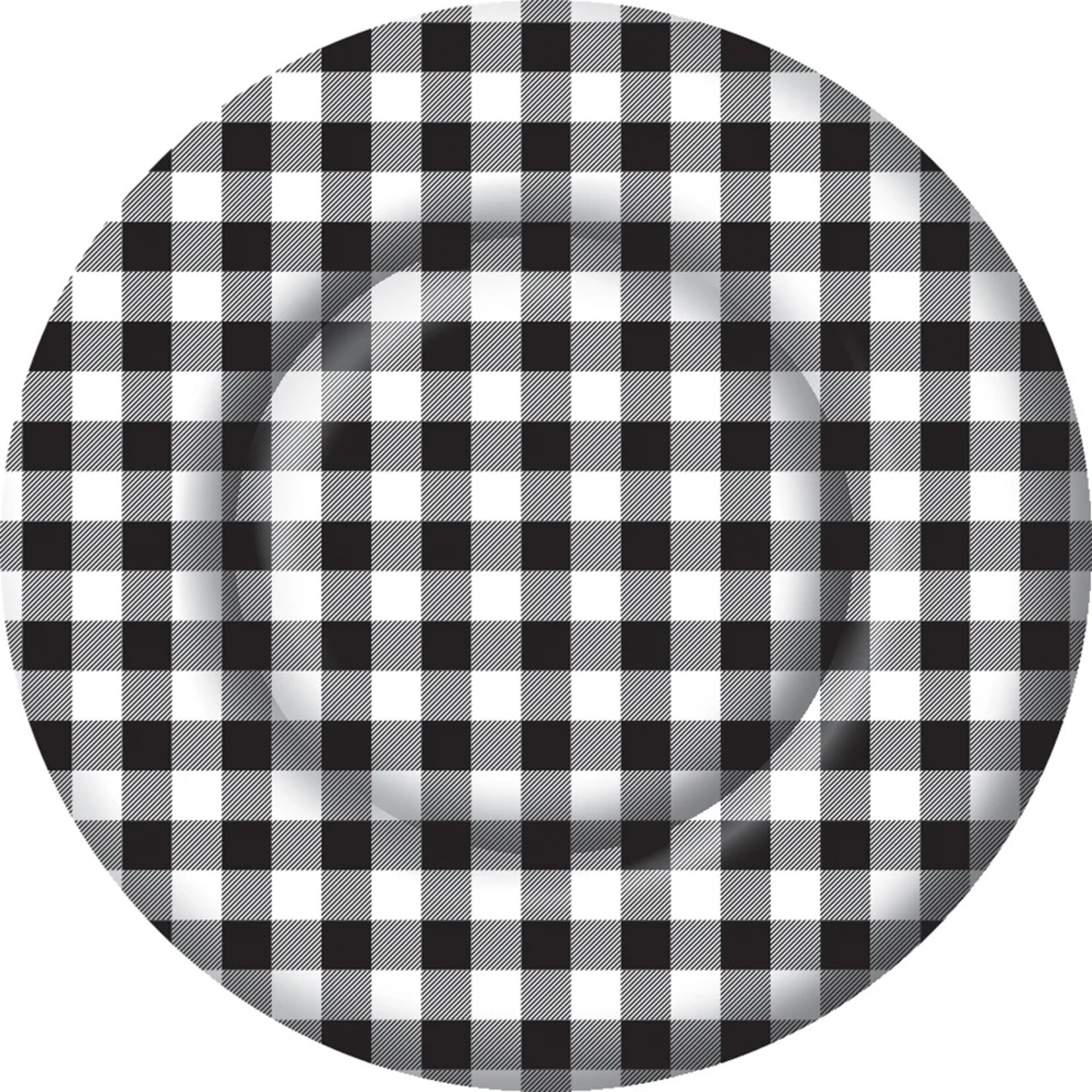 Boston International Buffalo Check Black Round Dinner Plate