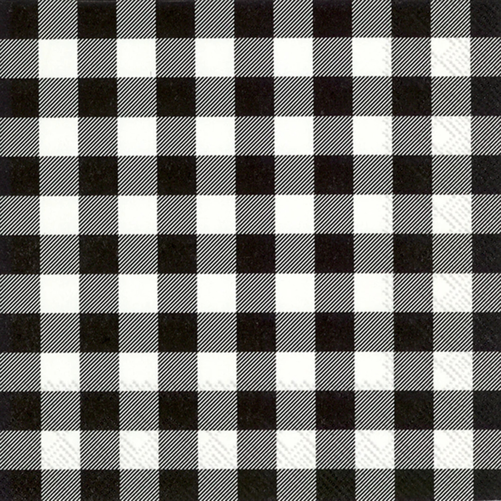 Boston International Buffalo Check Black Lunch Napkins