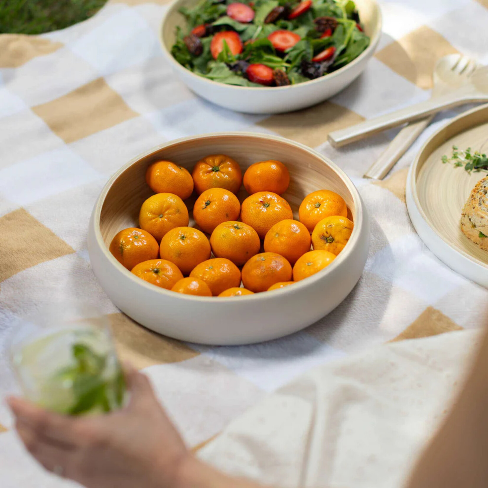 KitchenSupply Bamboo Fruit Bowl 12" Grey