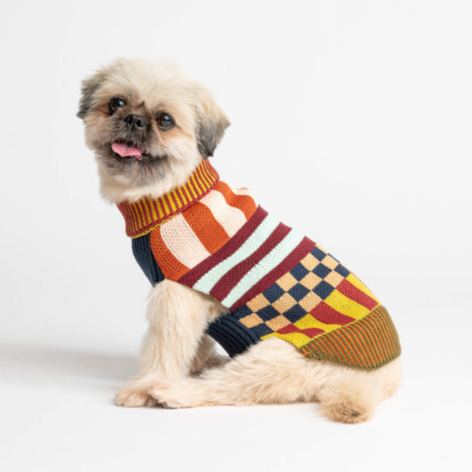 Verloop Pattern Patch Dog Sweater- Desert XS